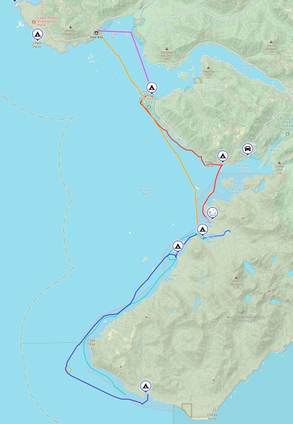 A map showing our routes