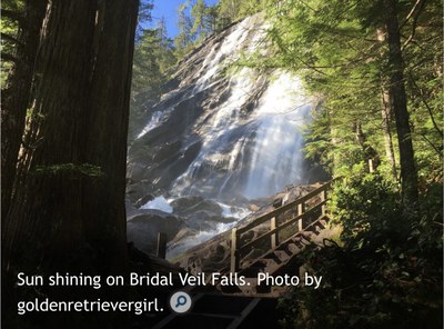 May Hikes: 3 to 5.5 miles, 300 to 1,250 feet gain - Bridal Veil Falls