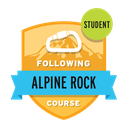 Following Alpine Rock Course Student